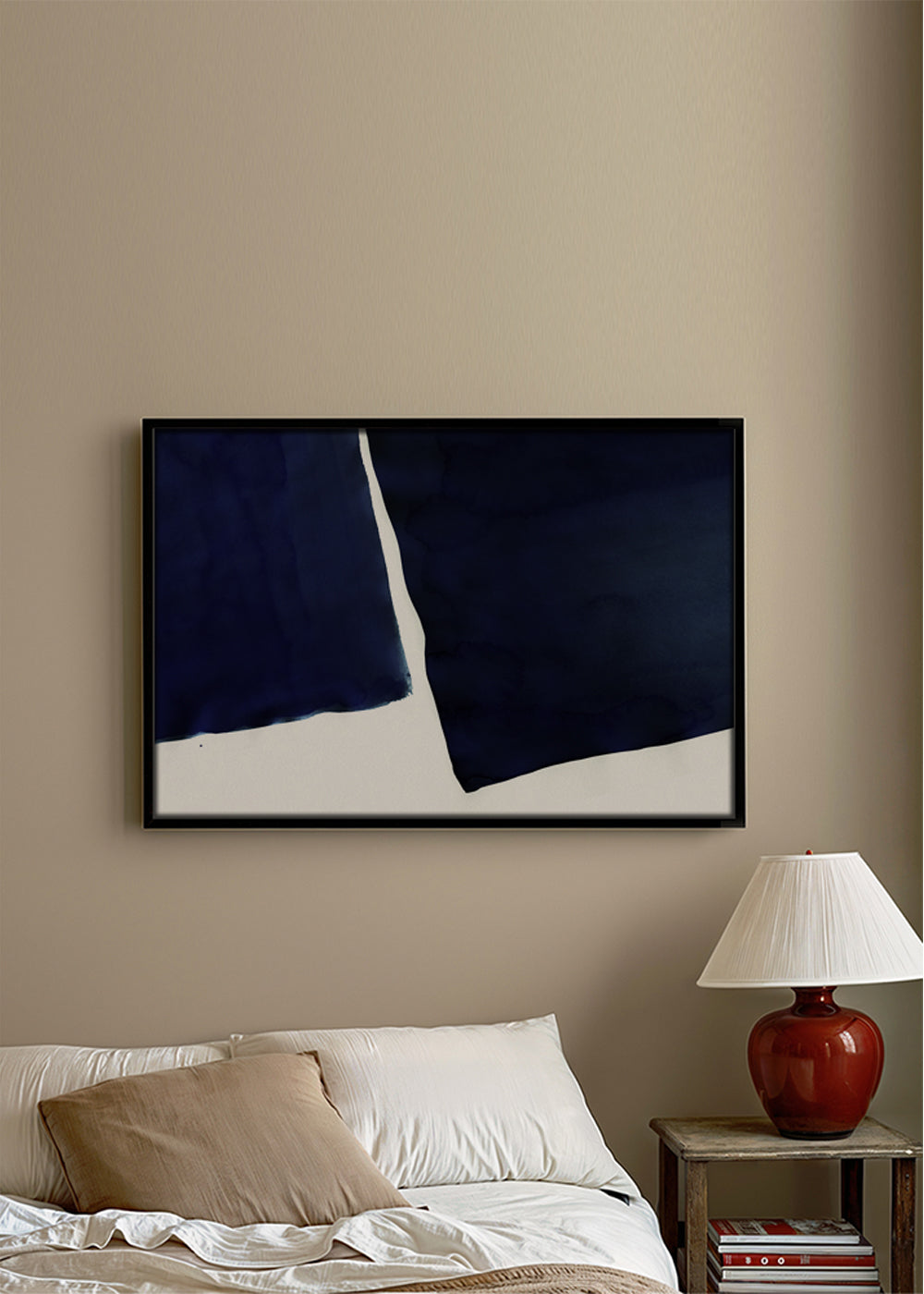 Minimalistisk design navy blå vandrette blokke