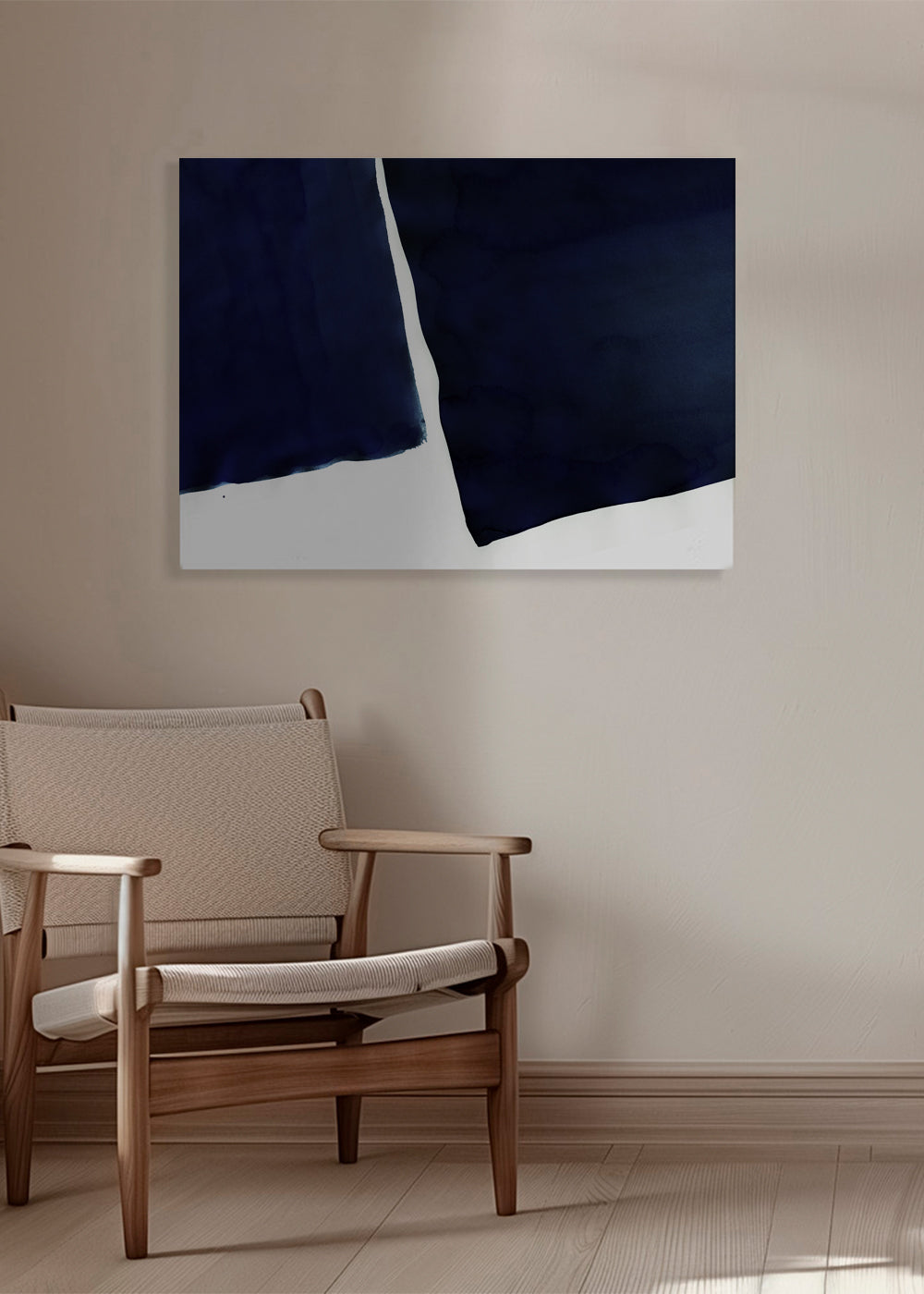 Minimalistisk design navy blå vandrette blokke