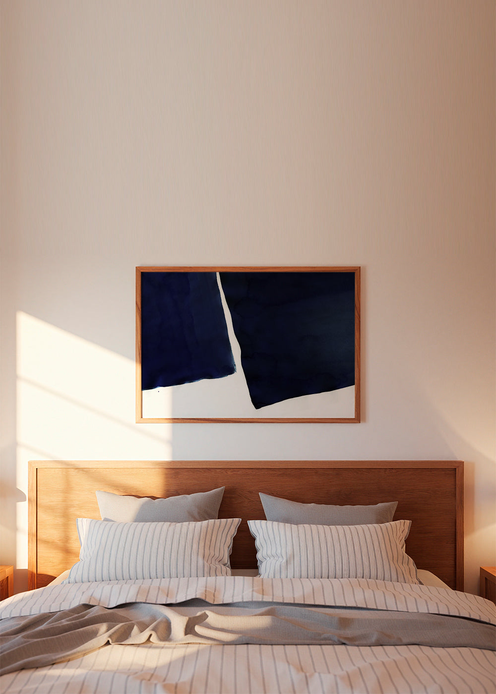 Minimalistisk design navy blå vandrette blokke