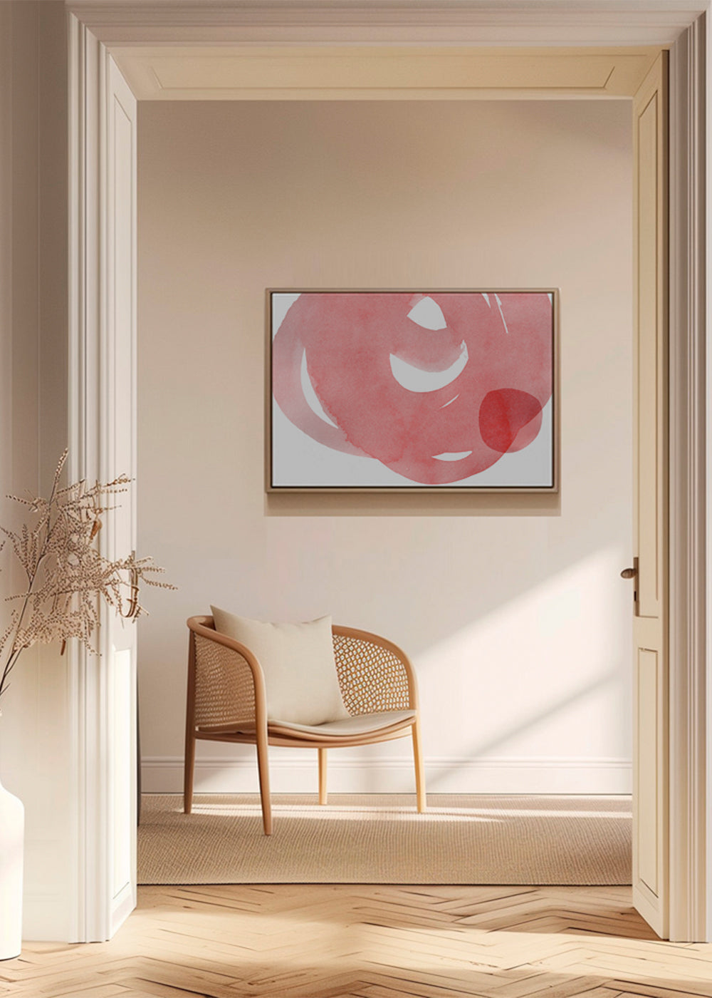 Minimalistisk rosa akvarel