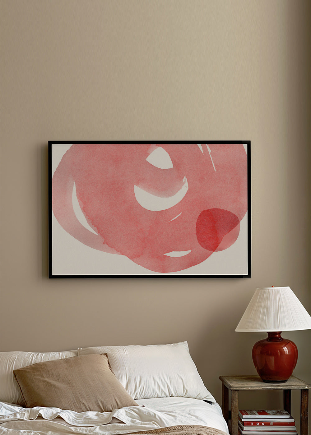 Minimalistisk rosa akvarel