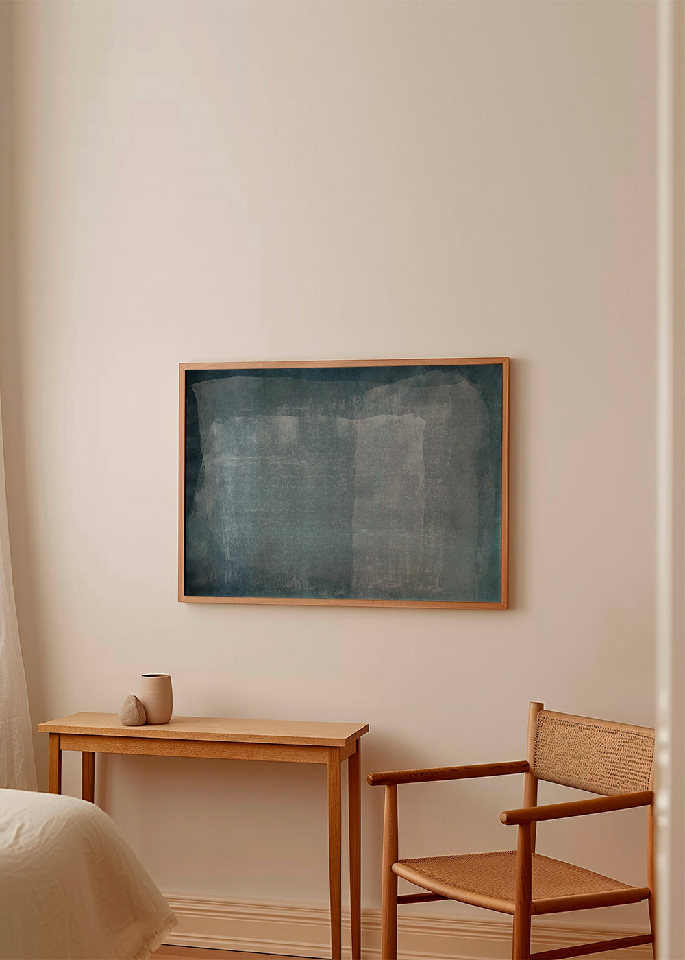 Abstrakt blåt farvefelt maleri