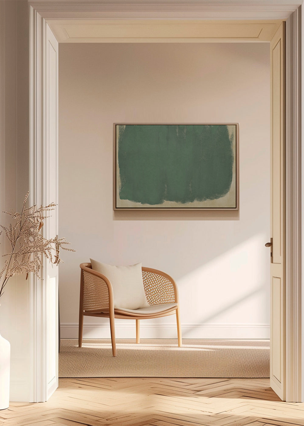 Minimalistisk grøn kunst
