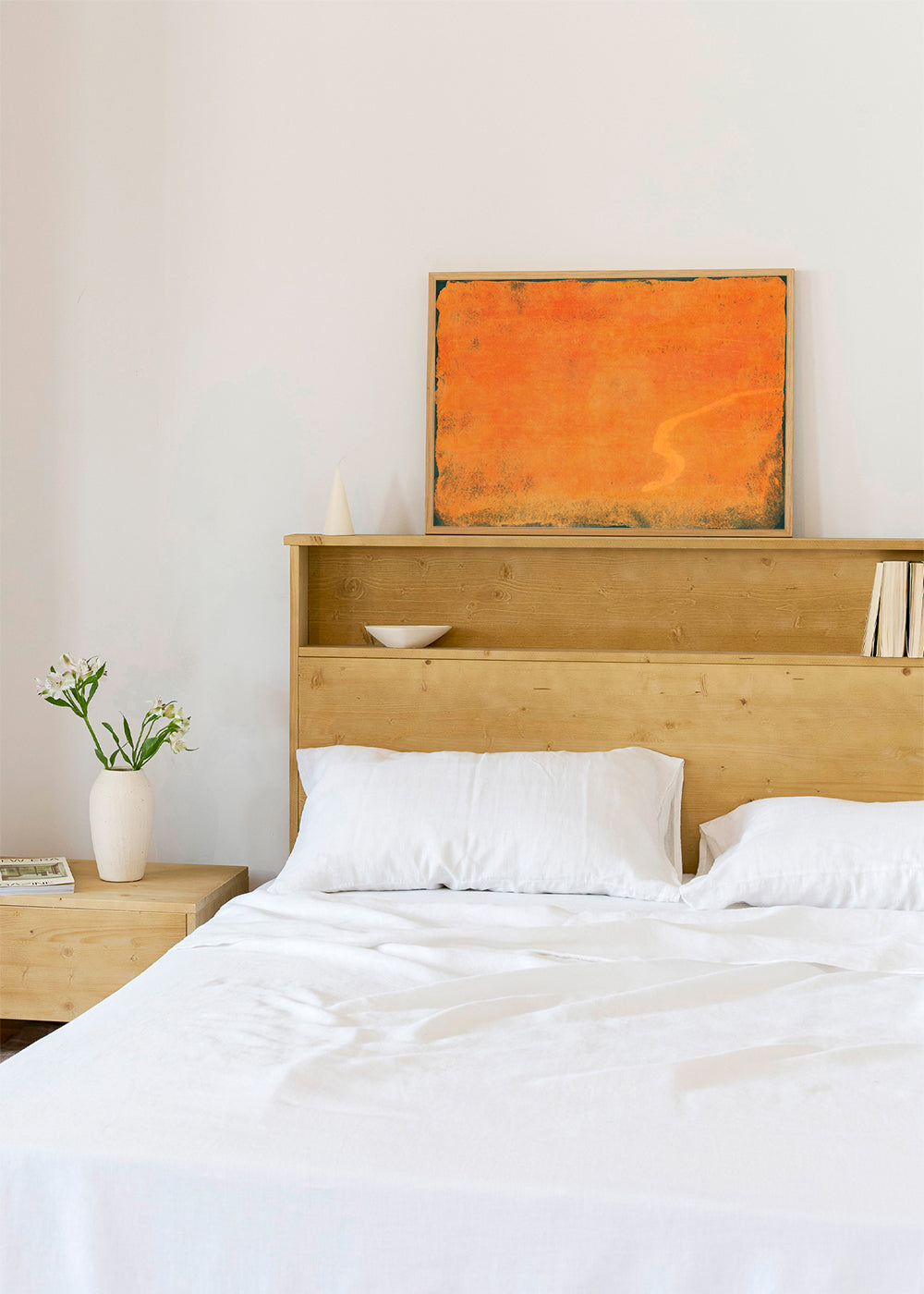 Abstrakt orange farvefelt maleri