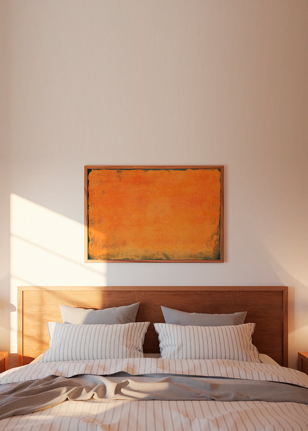 Abstrakt orange farvefelt maleri