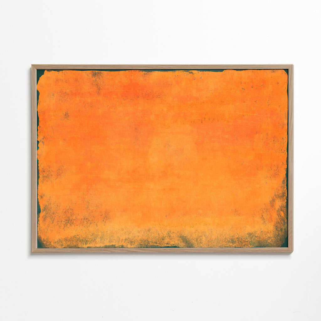 Abstrakt orange farvefelt maleri