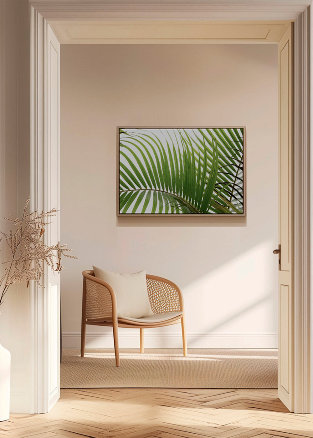 Botanisk plakat med palmeblade