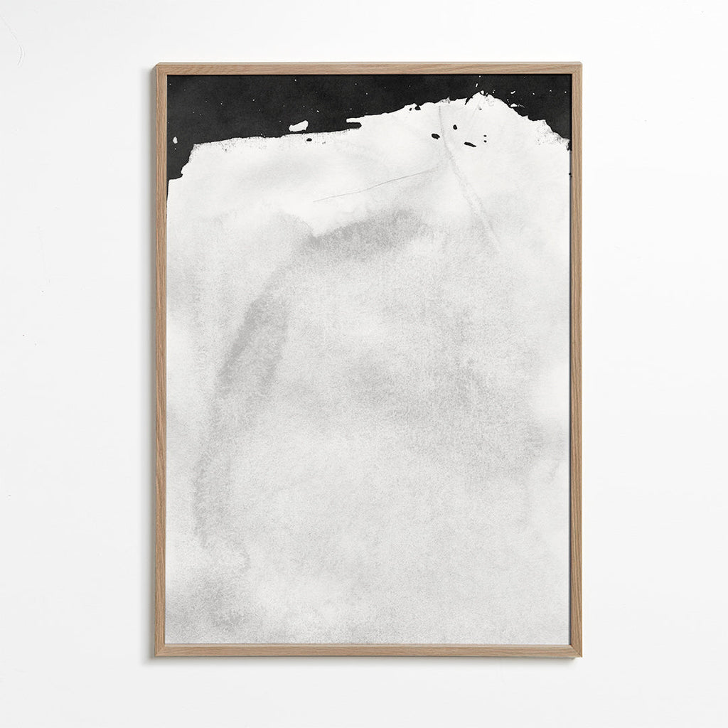 Sort-hvid kunst med minimalistisk vaskestruktur