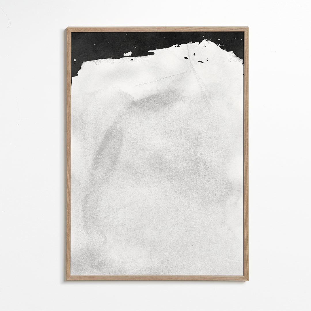 Sort-hvid kunst med minimalistisk vaskestruktur