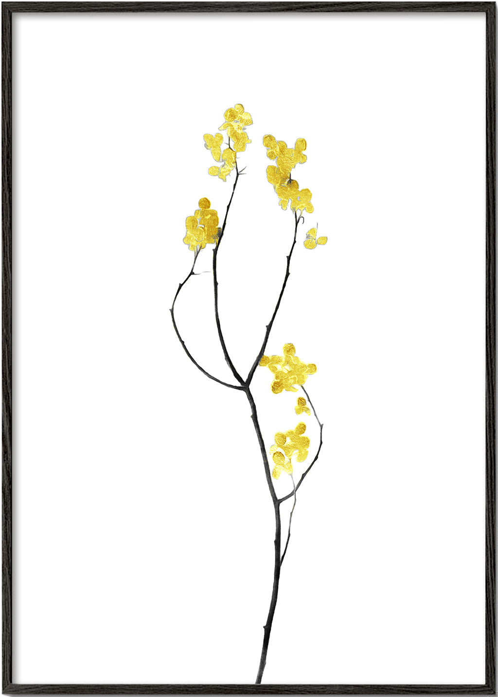 Botanisk plakat med gul gren