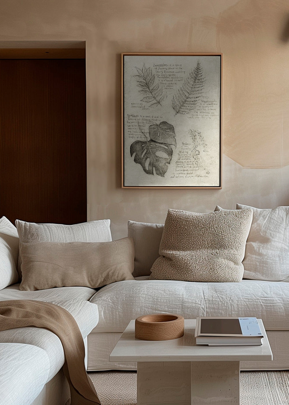 Botanisk plakat med bladstudie