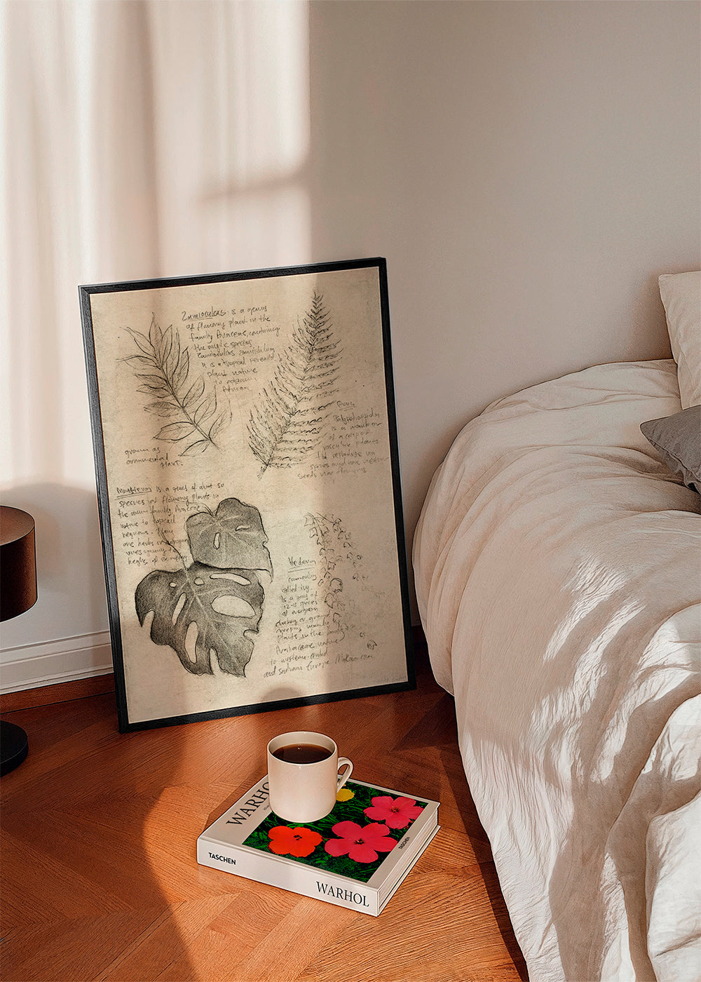 Botanisk plakat med bladstudie