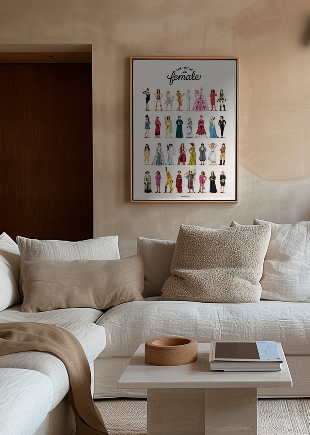 Illustration 'The Future is Female' ikoniske figurer