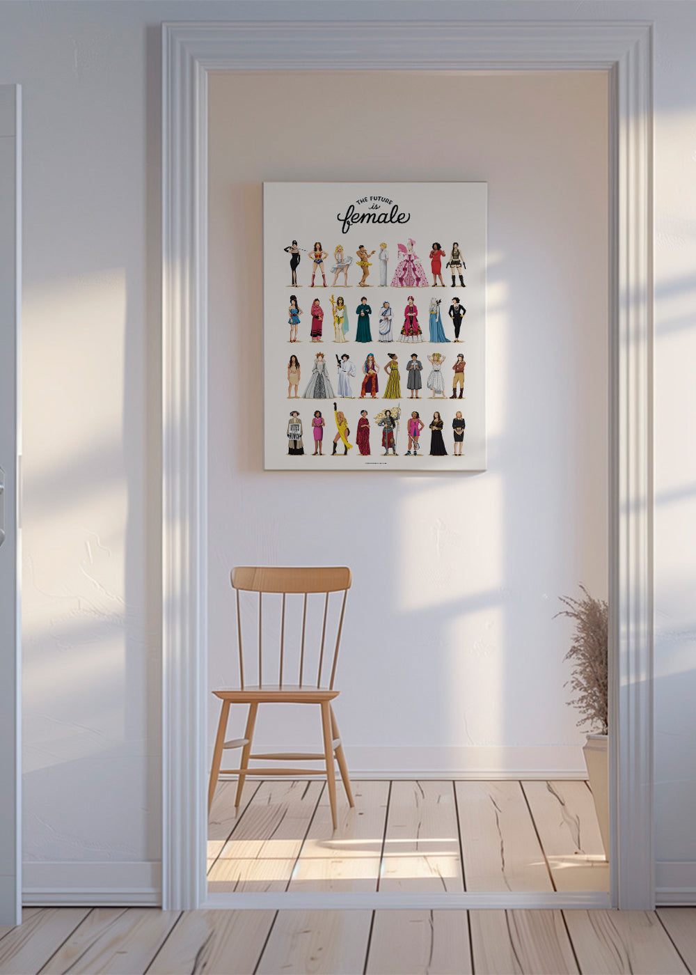 Illustration 'The Future is Female' ikoniske figurer