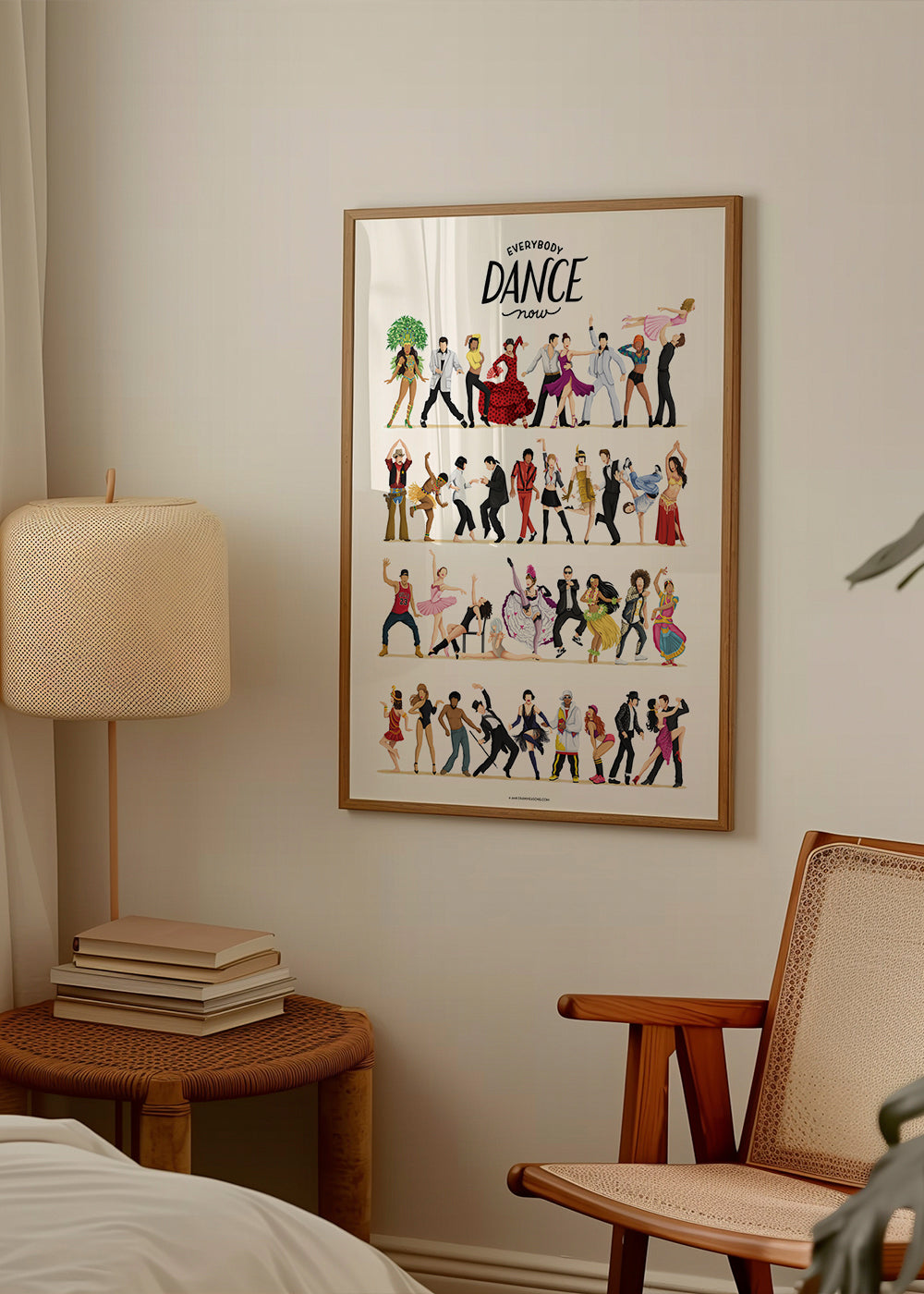 Illustration af dansere i bevægelse