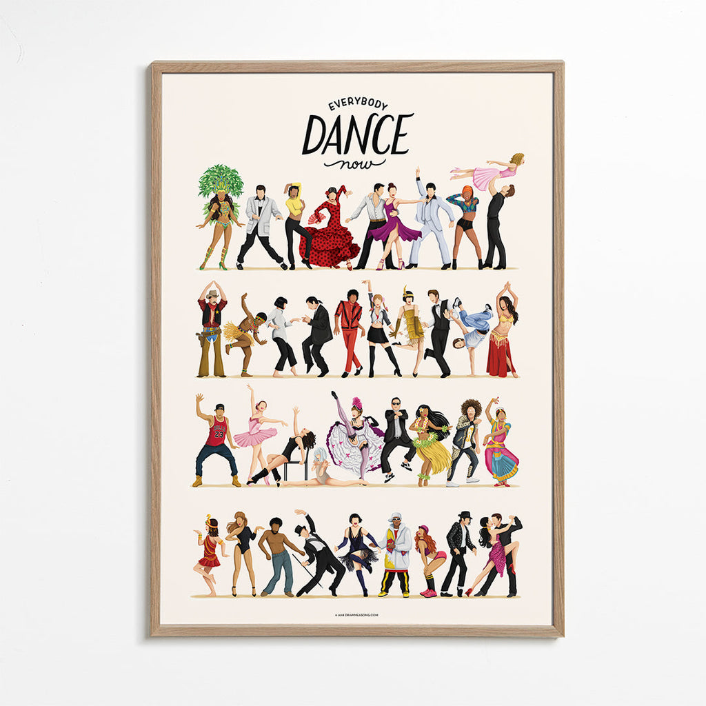 Illustration af dansere i bevægelse