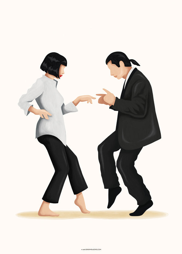 Illustration af dansende par