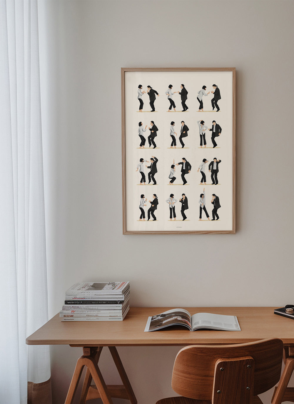 Illustration af dansende par i sekvens