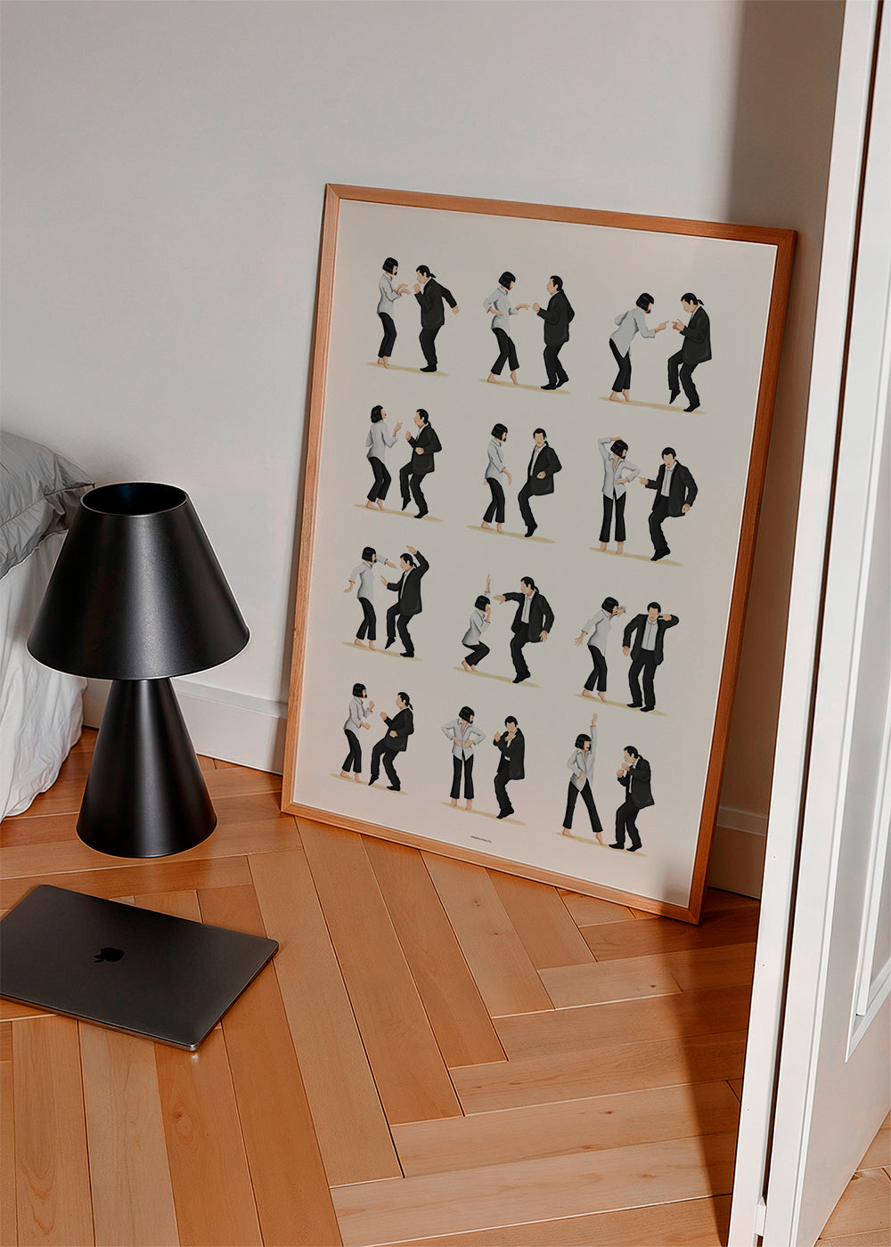 Illustration af dansende par i sekvens