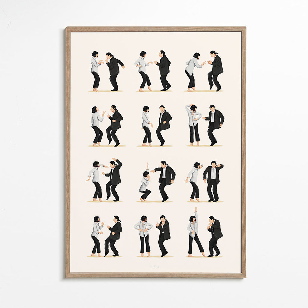 Illustration af dansende par i sekvens