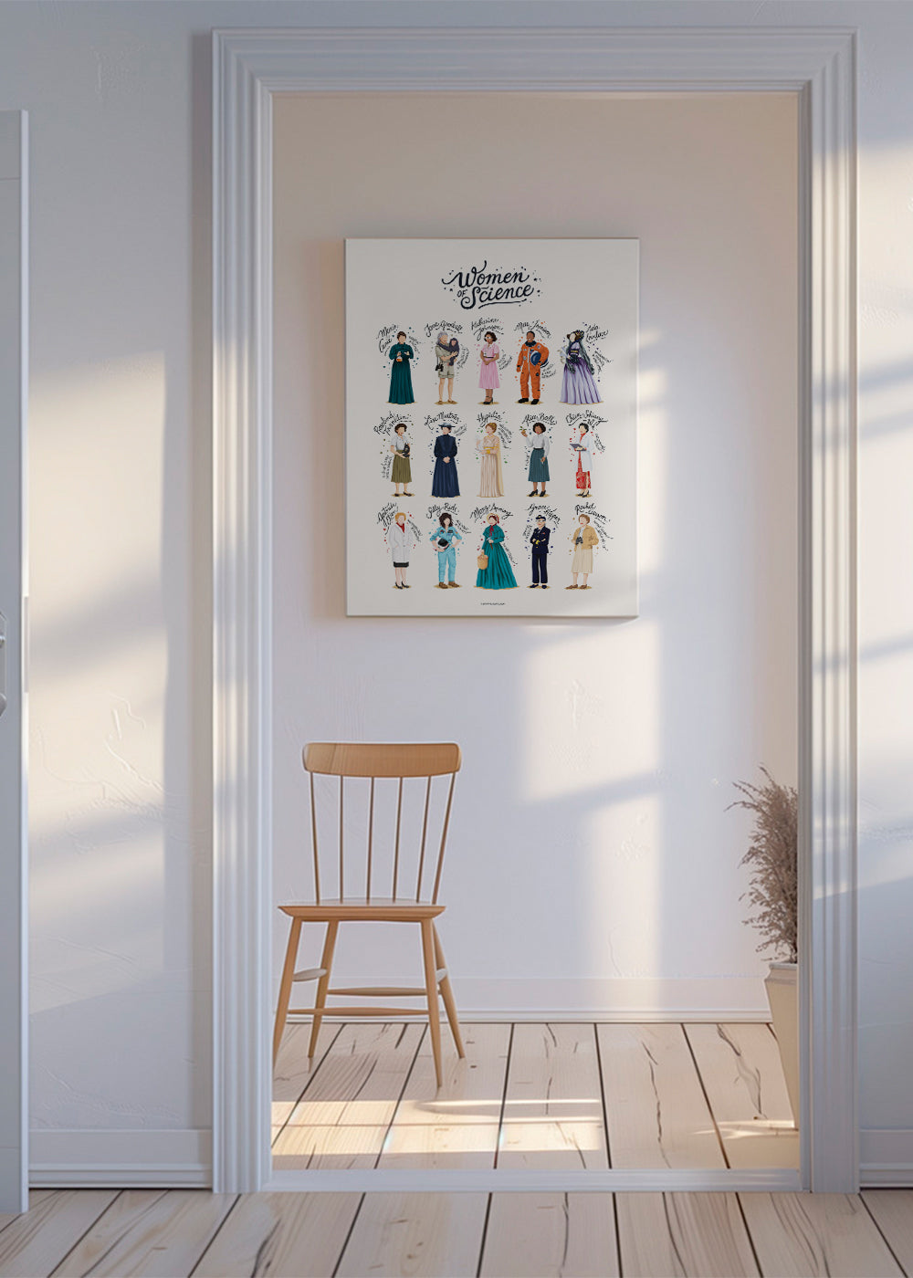 Illustration Kvinder i videnskab portrætter