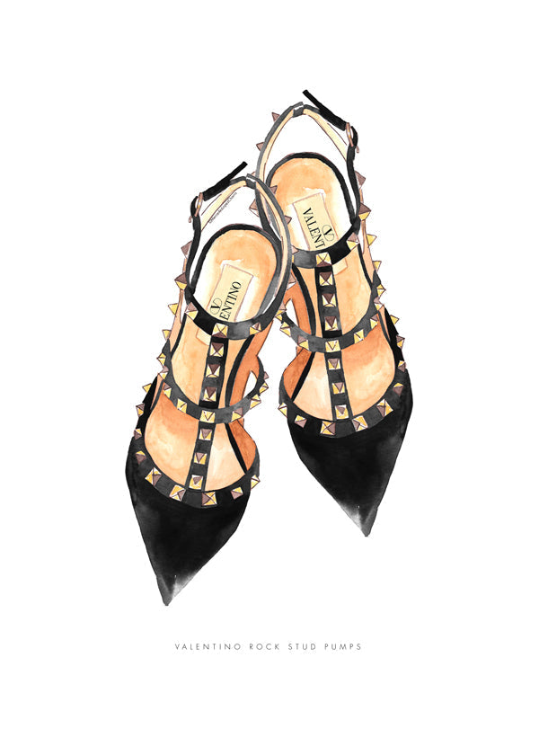 Illustration af Valentino nitte-pumps