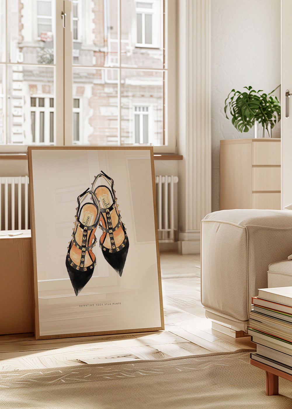 Illustration af Valentino nitte-pumps
