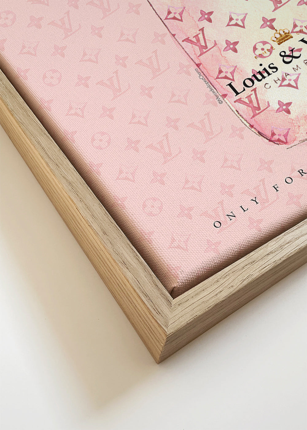 Illustration af LV-champagneflaske i pink