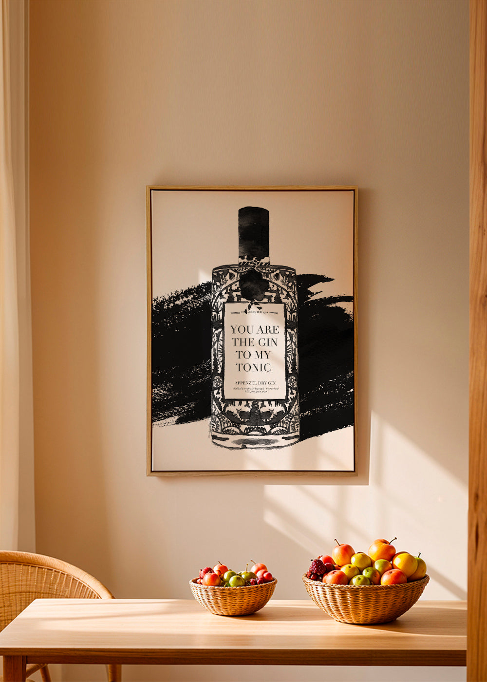 Køkkenkunst Gin to my tonic typografisk print