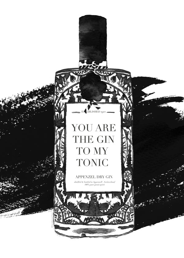 Køkkenkunst Gin to my tonic typografisk print