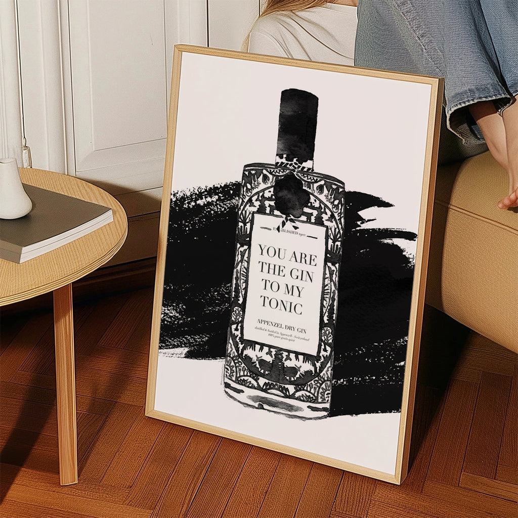 Køkkenkunst Gin to my tonic typografisk print