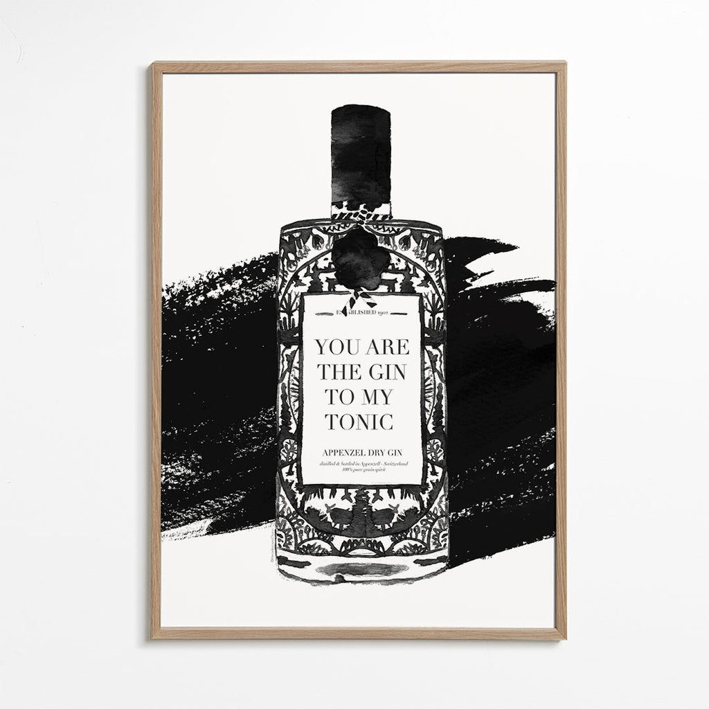 Køkkenkunst Gin to my tonic typografisk print