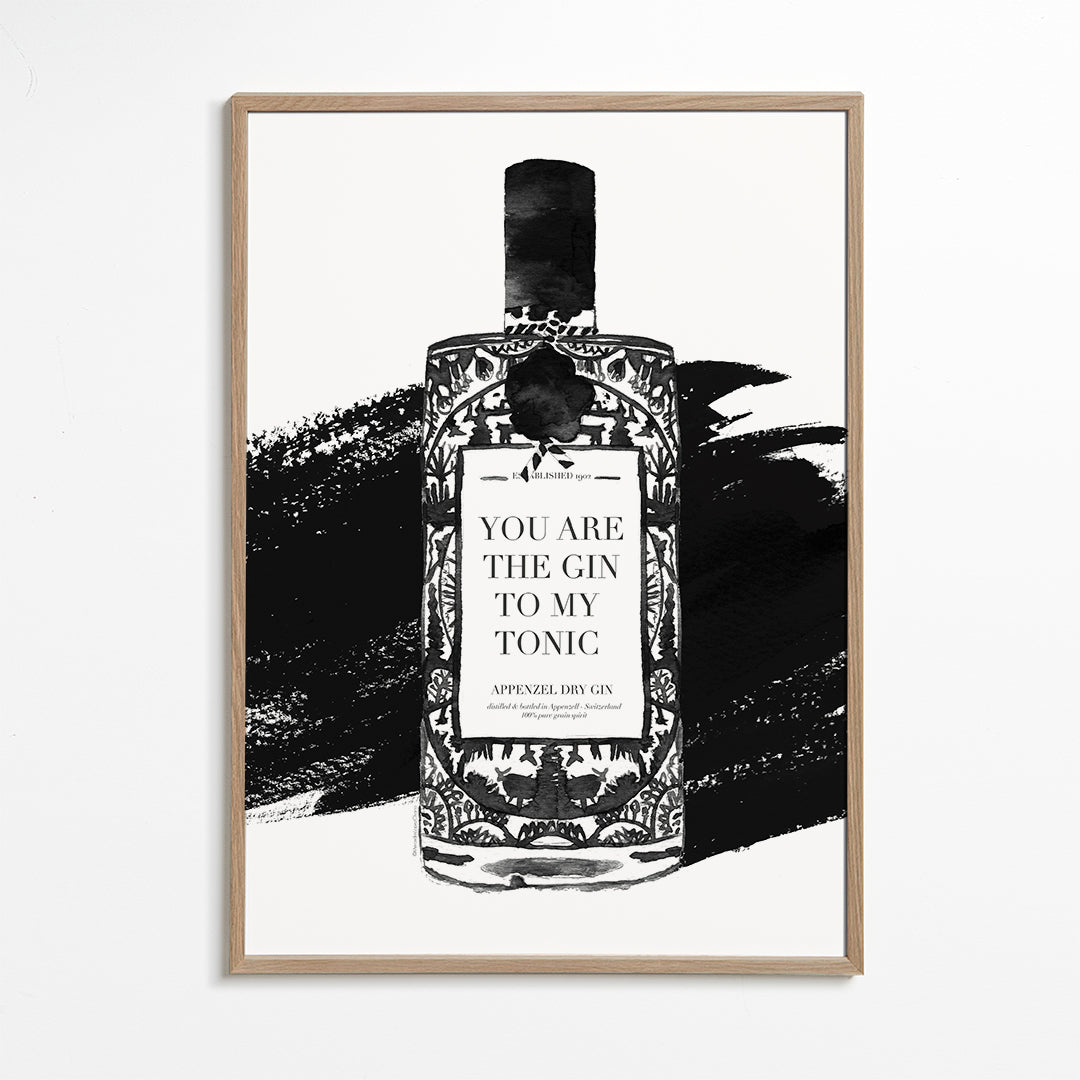 Køkkenkunst Gin to my tonic typografisk print