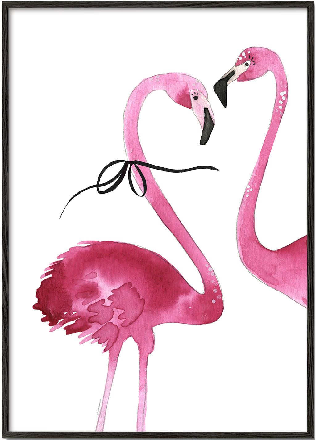 Kunst rosa flamingo akvarel