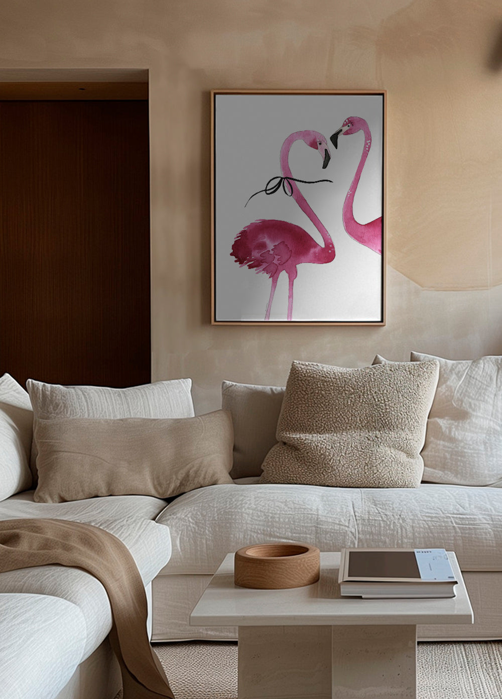 Kunst rosa flamingo akvarel