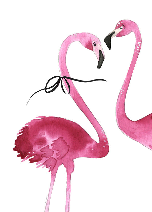 Kunst rosa flamingo akvarel