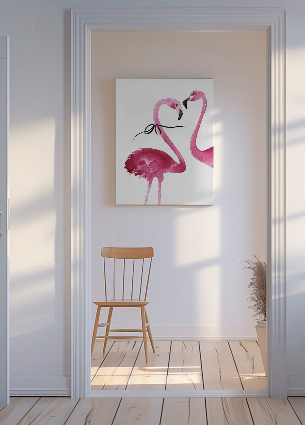 Kunst rosa flamingo akvarel