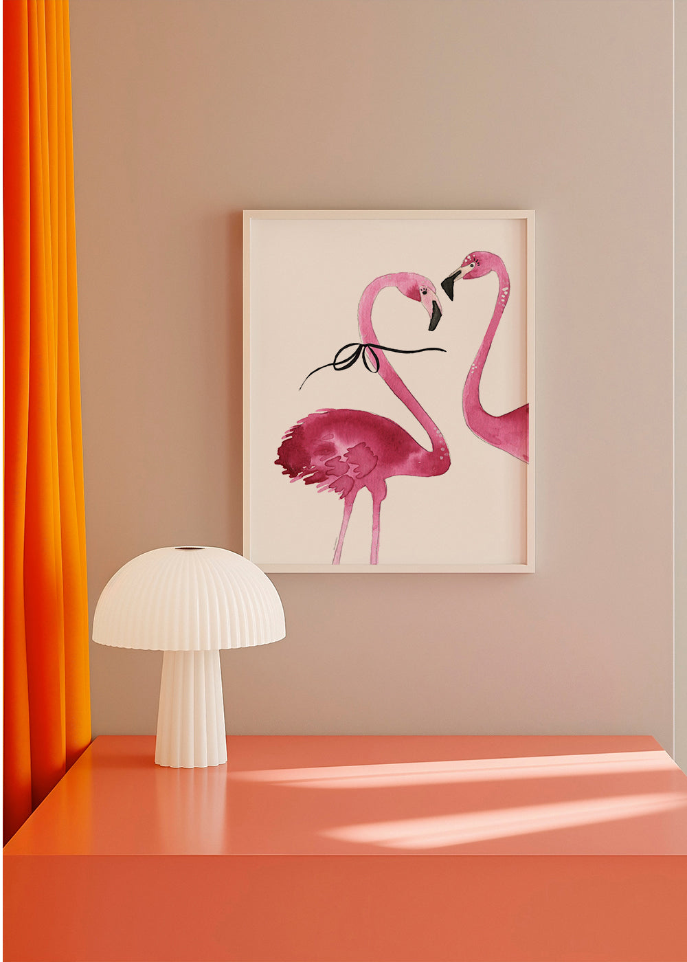 Kunst rosa flamingo akvarel