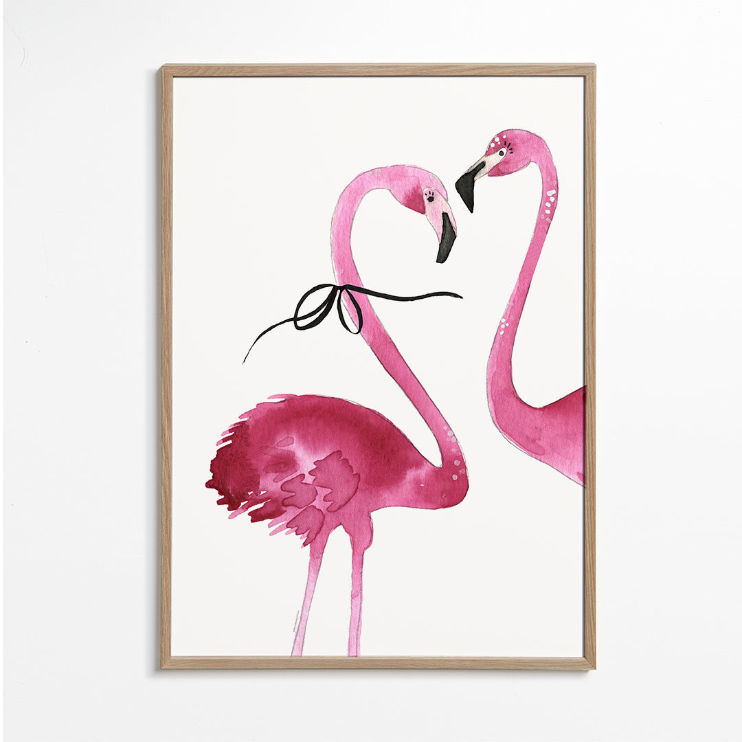 Kunst rosa flamingo akvarel