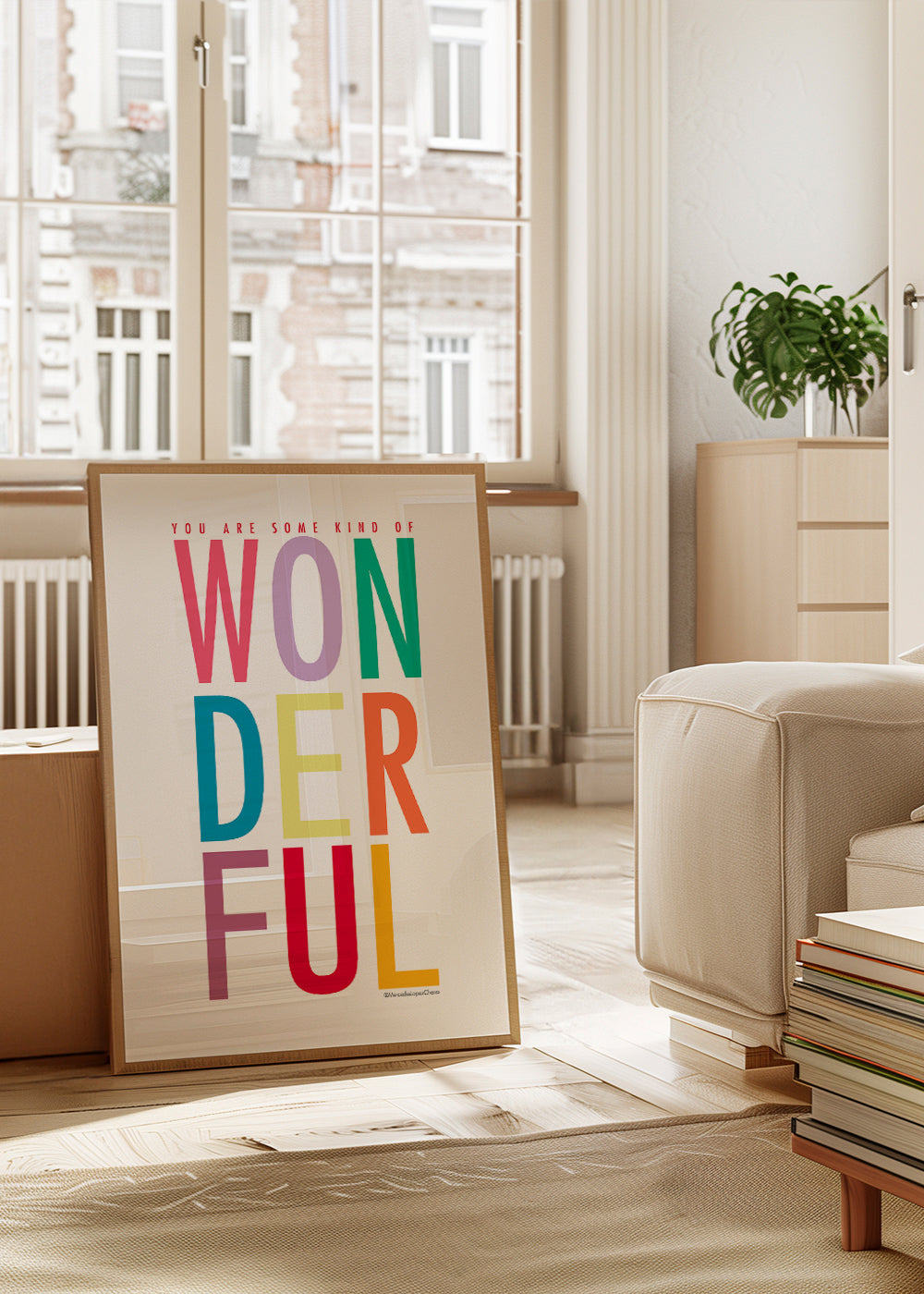 Typografisk illustration med positiv besked