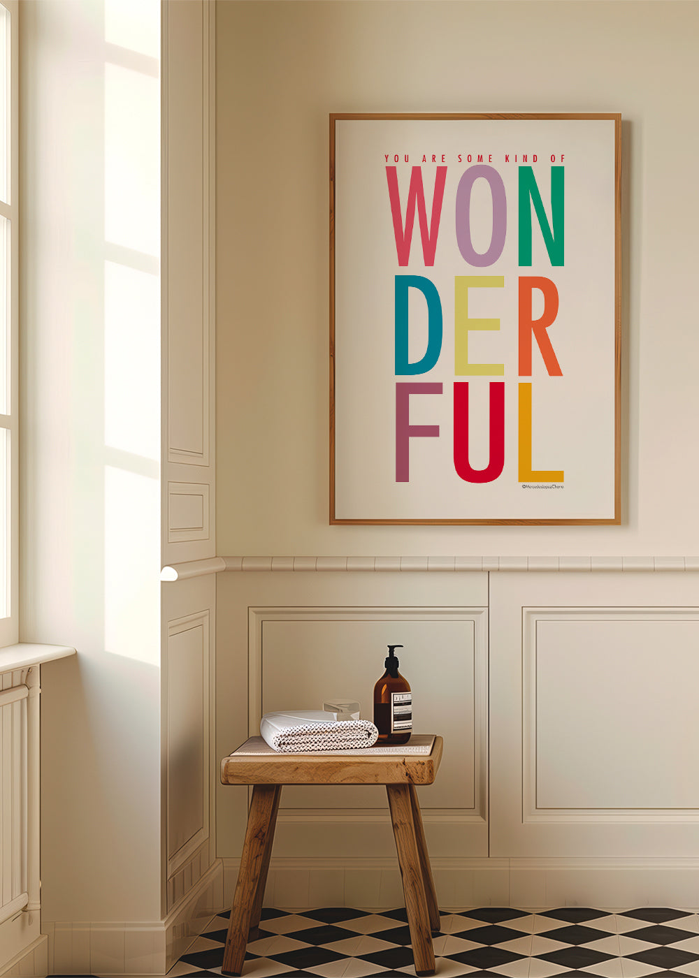 Typografisk illustration med positiv besked