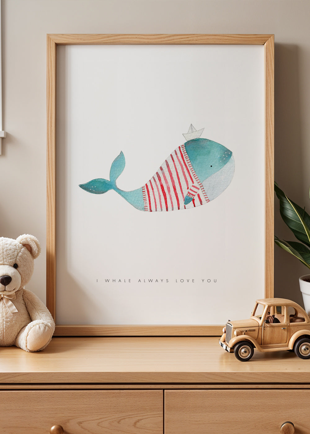 Whale solo - Framed poster in an interior