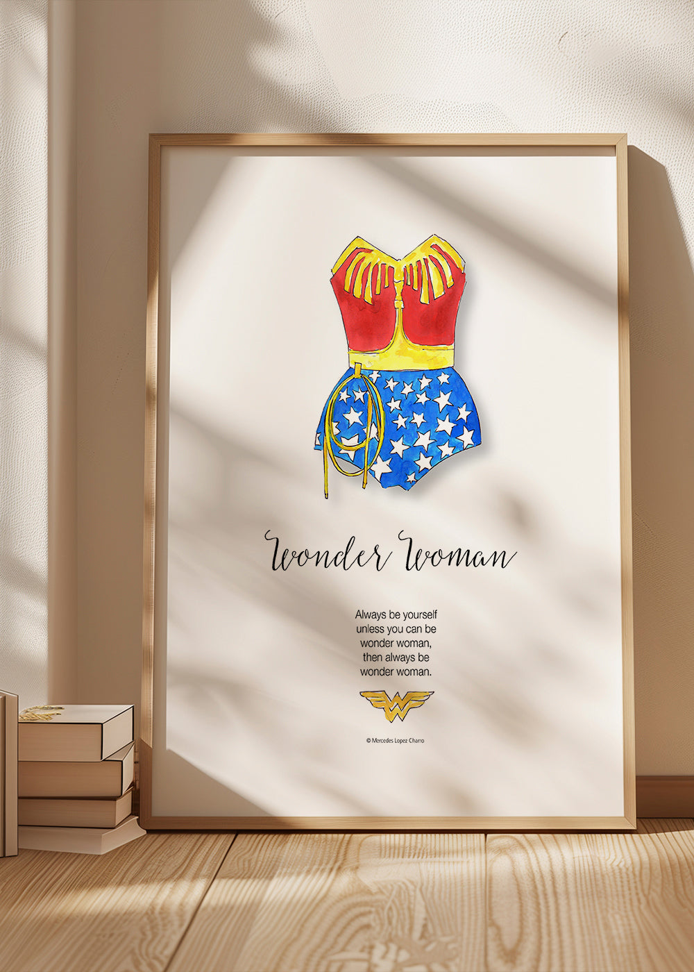 Wonder Woman akvarel illustration