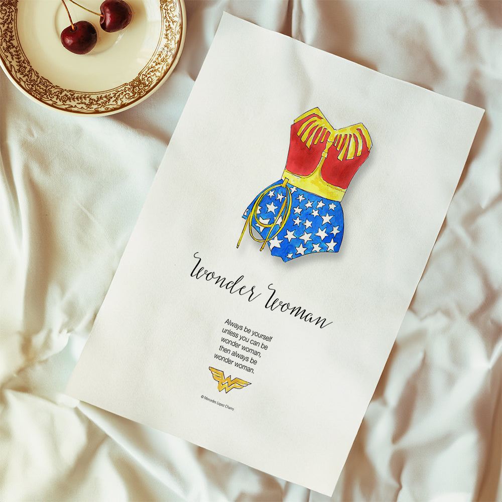 Wonder Woman akvarel illustration