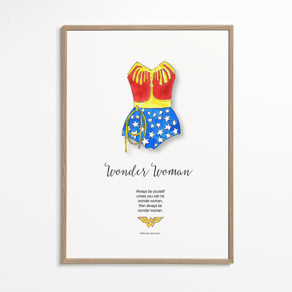 Wonder Woman akvarel illustration