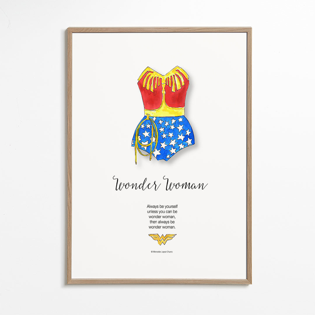 Wonder Woman akvarel illustration