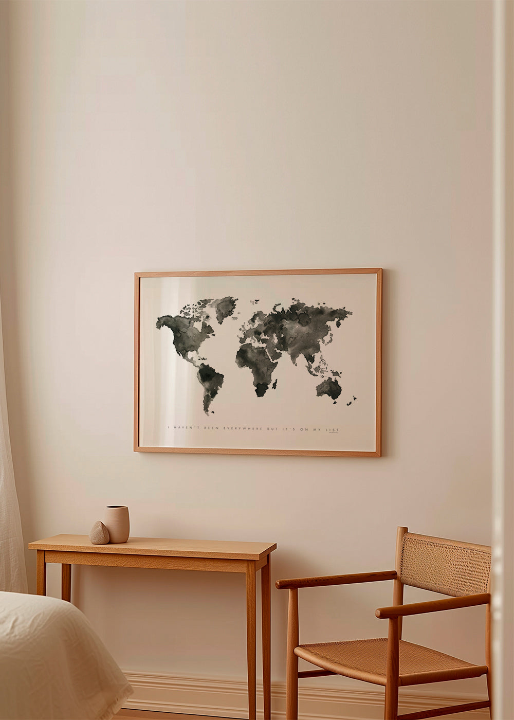 Byplakat akvarel i monokrom