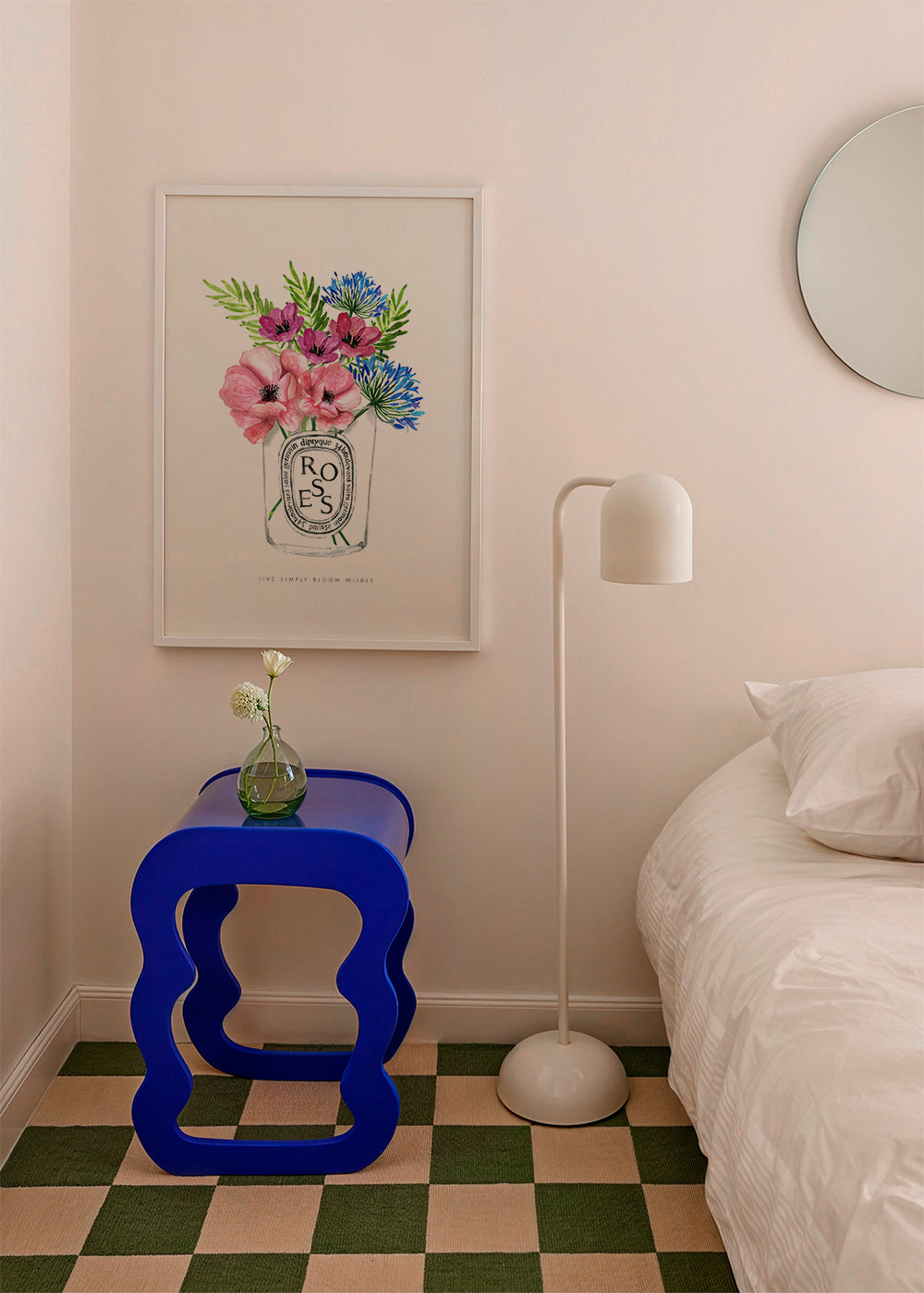 Botanisk plakat: akvarel buket i glas