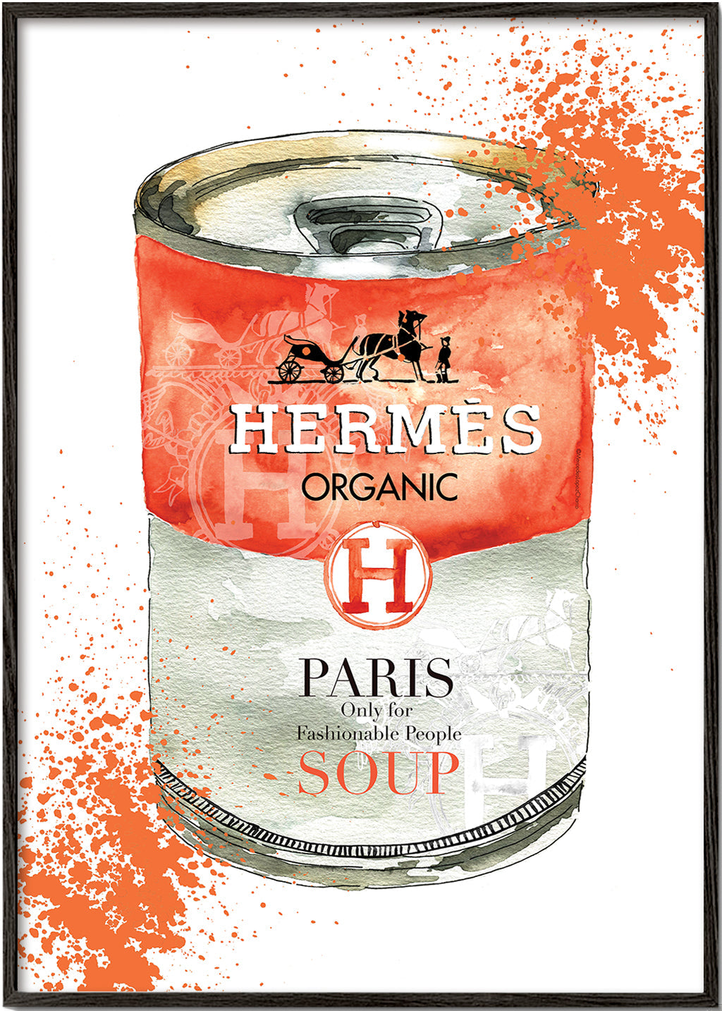 Køkkenkunst Hermès Soup illustreret dåse