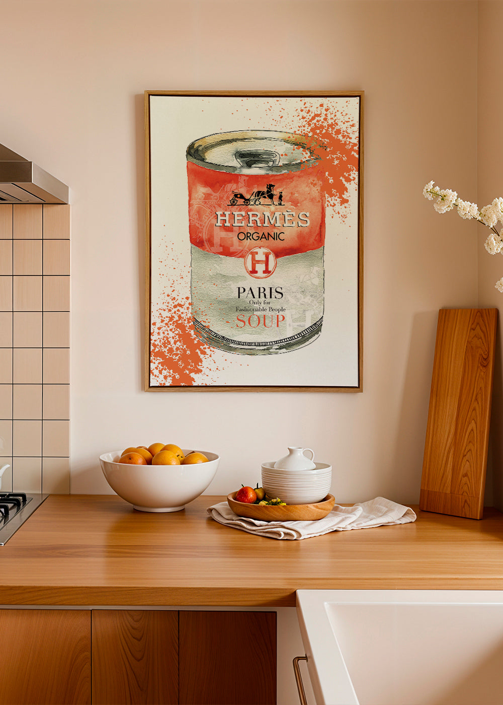 Køkkenkunst Hermès Soup illustreret dåse